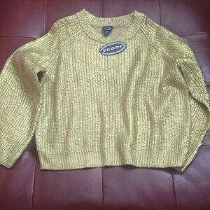Scoop Metallic Gold  Foil Women's Sweater